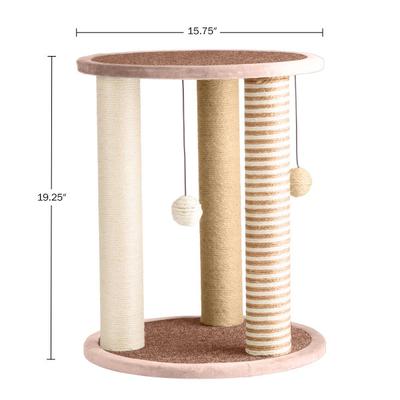 Show full view: Pet Adobe 19.25-in Polyester Cat Scratching Post with Toys, Brown slide 5 of 8