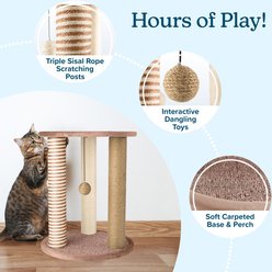 Pet Adobe 19.25-in Polyester Cat Scratching Post with Toys, Brown slide 2 of 7