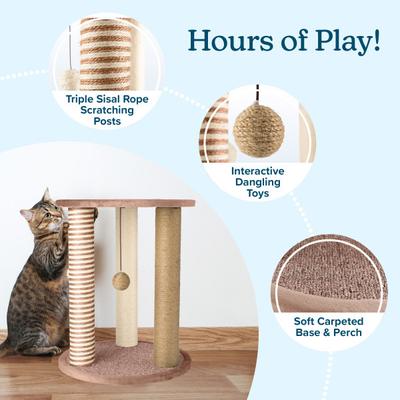 Show full view: Pet Adobe 19.25-in Polyester Cat Scratching Post with Toys, Brown slide 2 of 8