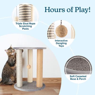 Show full view: Pet Adobe 19.25-in Polyester Cat Scratching Post with Toys, Gray slide 2 of 8