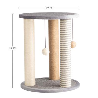 Show full view: Pet Adobe 19.25-in Polyester Cat Scratching Post with Toys, Gray slide 5 of 8