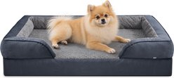 JOEJOY Orthopedic Waterproof, Egg-Crate Foam Puppy, Dog & Cat Couch Bed with Washable Removable Cover, Dark Grey, Medium: 28 x 23 x 6.5-in