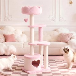 Happy & Polly Cloud Serenade Heart 52.8-in Velvet Cat Tree & Condo