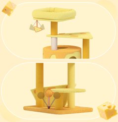 Happy & Polly Tranformable Cheese 53.2-in Fleece Cat Tree & Condo slide 2 of 9
