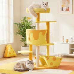 Happy & Polly Tranformable Cheese 53.2-in Fleece Cat Tree & Condo