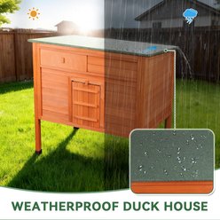 FunXplore Outside Duck Coop with Pull Out Tray, Orange, 41.2 x 27.6 x 39.2-in slide 2 of 9