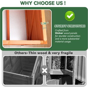 FunXplore Outside Duck Coop with Pull Out Tray, Orange, 41.2 x 27.6 x 39.2-in