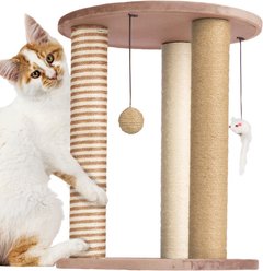 Pet Adobe 19.25-in Polyester Cat Scratching Post with Toys, Brown