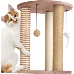 Pet Adobe 19.25-in Polyester Cat Scratching Post with Toys, Brown