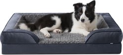 JOEJOY Memory Foam Calming Orthopedic Bolster Dog Bed with Removable Cover, Dark Grey, Large: 35 x 25 x 6.5-in