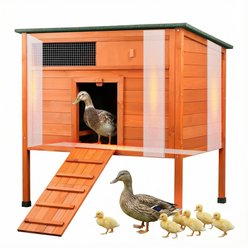 FunXplore Insulated Duck Coop, Orange, 41.2 x 27.6 x 39.2-in