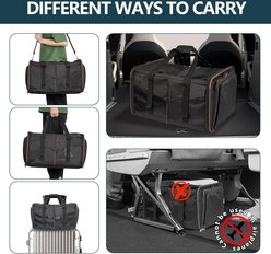 MALOROY Double Expandable Soft Sided Carrier with Litter Box for 2 Cats, Black, X-Large: 44.7 x 16 x 11.8-in slide 2 of 9
