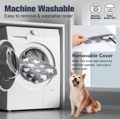 Decflow Waterproof Indoor 11 Adjustable Temperature with Timer Dog & Cat Heating Pad with Chew Resistant Cord Star, Grey, Large: 35 x 24-in slide 2 of 7