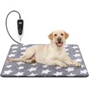 Decflow Waterproof Indoor 11 Adjustable Temperature with Timer Dog & Cat Heating Pad with Chew Resistant Cord Star, Grey, Medium: 28 × 18-in