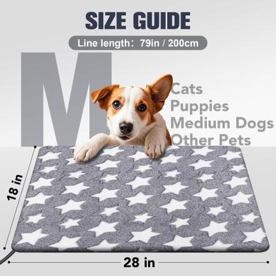 Show full view: Decflow Waterproof Indoor 11 Adjustable Temperature with Timer Dog & Cat Heating Pad with Chew Resistant Cord Star, Grey, Medium: 28 × 18-in slide 2 of 7