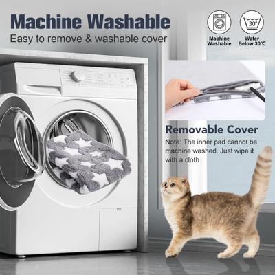 Show full view: Decflow Waterproof Indoor 11 Adjustable Temperature with Timer Dog & Cat Heating Pad with Chew Resistant Cord Star, Grey, Small: 18 × 18-in slide 6 of 7