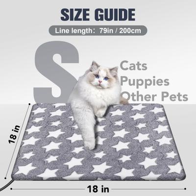 Show full view: Decflow Waterproof Indoor 11 Adjustable Temperature with Timer Dog & Cat Heating Pad with Chew Resistant Cord Star, Grey, Small: 18 × 18-in slide 2 of 7