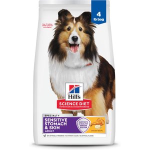 Hill's Science Diet Adult Sensitive Stomach & Sensitive Skin Chicken Recipe Dry Dog Food, 4-lb bag