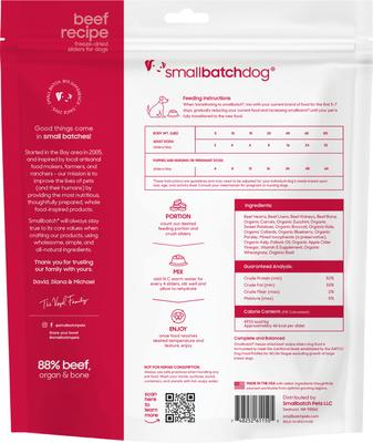 Show full view: Smallbatch Pets Beef Freeze-Dried Raw Sliders Grain-Free Dry Dog Food, 14-oz bag slide 8 of 10