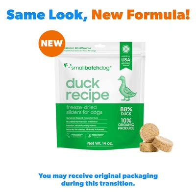 Show full view: Smallbatch Pets Duck Freeze-Dried Raw Sliders Grain-Free Dry Dog Food, 14-oz bag slide 3 of 10