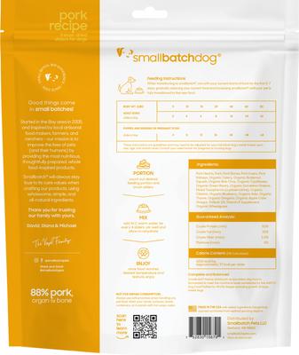 Show full view: Smallbatch Pets Pork Freeze-Dried Raw Sliders Grain-Free Dry Dog Food, 14-oz bag slide 8 of 10