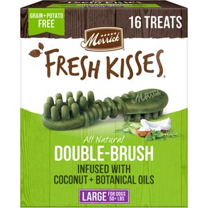 Merrick Fresh Kisses Infused with Coconut Oil & Botanicals Large Dental Dog Treats, 16 count