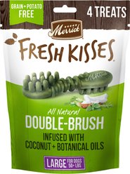 Merrick Fresh Kisses Infused with Coconut Oil & Botanicals Large Dental Dog Treats, 4 count