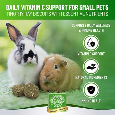 Show full view: Small Pet Select Care Natural High Fiber Timothy Hay Based Vitamin-C Support Treat Supplement for Smallpets, Brown, 4.2-oz bag slide 2 of 8