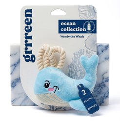 Grrreen Rope Whale Squeaky Plush Dog Toy, Small slide 1 of 6