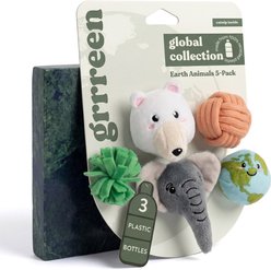 Grrreen Earth Animals Plush Cat Toy with Catnip, Multi, Small, 5 count