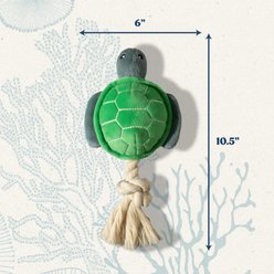 Grrreen Rope Turtle Squeaky Plush Dog Toy, Medium slide 2 of 6