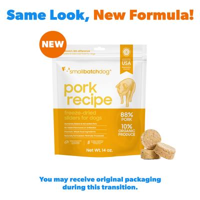 Show full view: Smallbatch Pets Pork Freeze-Dried Raw Sliders Grain-Free Dry Dog Food, 14-oz bag slide 3 of 10