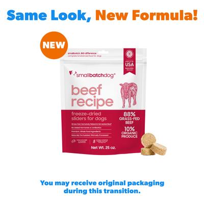 Show full view: Smallbatch Pets Beef Freeze-Dried Raw Sliders Grain-Free Dry Dog Food, 25-oz bag slide 3 of 10
