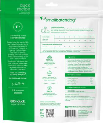 Show full view: Smallbatch Pets Duck Freeze-Dried Raw Sliders Grain-Free Dry Dog Food, 14-oz bag slide 8 of 10