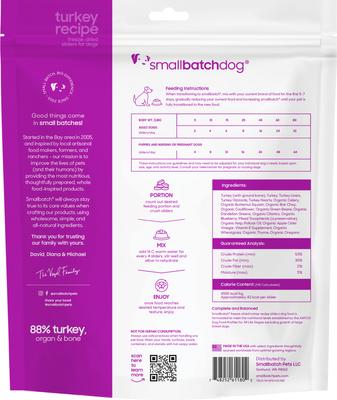 Show full view: Smallbatch Pets Turkey Freeze-Dried Raw Sliders Grain-Free Dry Dog Food, 14-oz bag slide 8 of 10