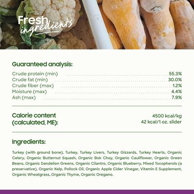 Show full view: Smallbatch Pets Turkey Freeze-Dried Raw Sliders Grain-Free Dry Dog Food, 14-oz bag slide 4 of 10