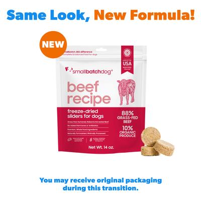 Show full view: Smallbatch Pets Beef Freeze-Dried Raw Sliders Grain-Free Dry Dog Food, 14-oz bag slide 3 of 10