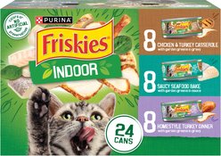 Friskies Indoor Variety Pack Canned Cat Food, 5.5-oz, case of 24