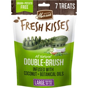 Merrick Fresh Kisses Infused with Coconut Oil & Botanicals Large Dental Dog Treats, 7 count