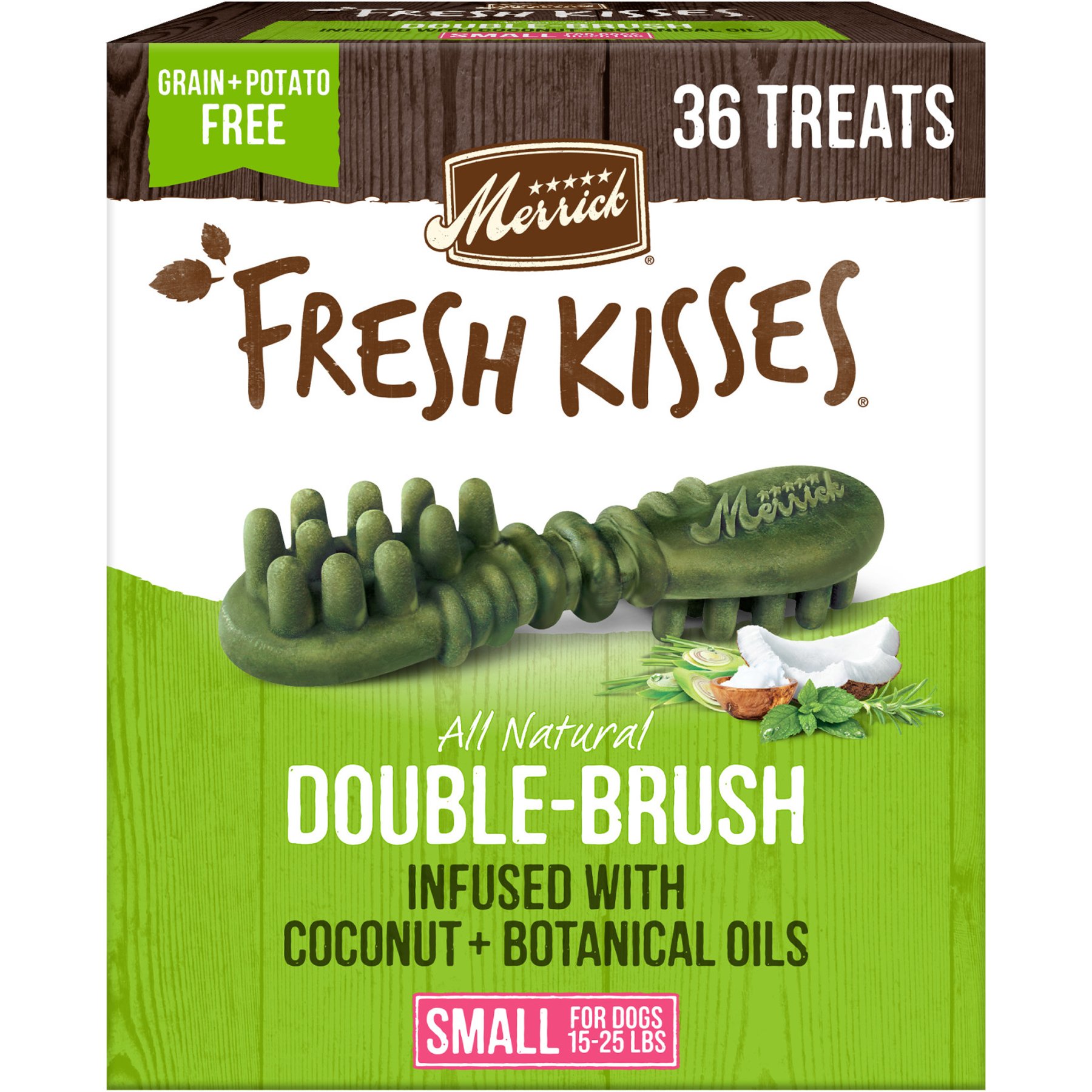 Merrick Fresh Kisses Infused with Coconut Oil & Botanicals Small Dental Dog Treats, 36 count