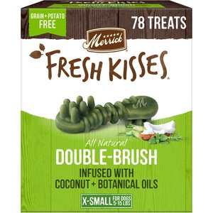 Merrick Fresh Kisses Infused with Coconut Oil & Botanicals Extra Small Dental Dog Treats, 78 count