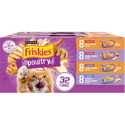 Friskies Friskies Poultry Adult Chicken & Turkey in Gravy Variety Pack Canned Cat Food, 5.5-oz can, bundle of 96