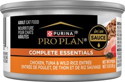 Purina Pro Plan Chicken, Tuna & Wild Rice Entree in Sauce Canned Cat Food, 3-oz, case of 24