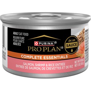 Purina Pro Plan Adult Salmon, Shrimp & Rice Entrée in Sauce Canned Cat Food, 3-oz, case of 24
