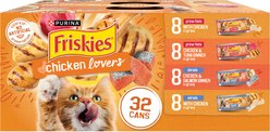 Friskies Chicken Lovers Variety Pack Canned Cat Food, 5.5-oz, case of 32