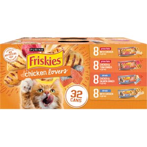 Friskies Chicken Lovers Variety Pack Canned Cat Food, 5.5-oz, case of 32