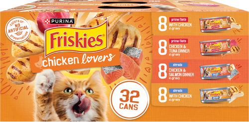 FRISKIES Chicken Lovers Variety Pack Canned Cat Food, 5.5-oz, case