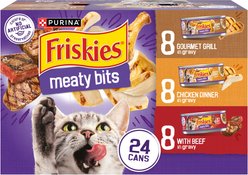 Friskies Meaty Bits Variety Pack Canned Cat Food, 5.5-oz, case of 24