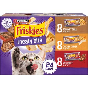 Friskies Meaty Bits Variety Pack Canned Cat Food, 5.5-oz, case of 24