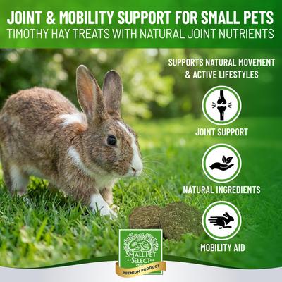 Show full view: Small Pet Select Care Natural High Fiber Timothy Hay Based Joint & Mobility Support Treat Supplement for Smallpets, Brown, 4.2-oz bag slide 2 of 8